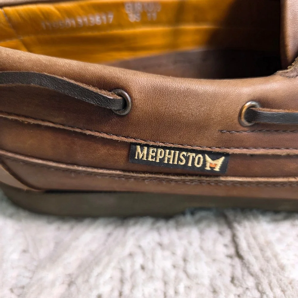 Mephisto Air Relax Spinnaker Boat Shoes Deck Brown Leather Mens 11